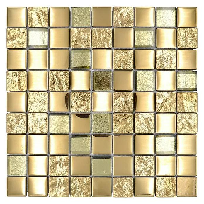 Mosaikfliese Quadrat Crystal XCM 32G03 - 30 x 30 cm, Gold, Glänzend - Ansicht von oben