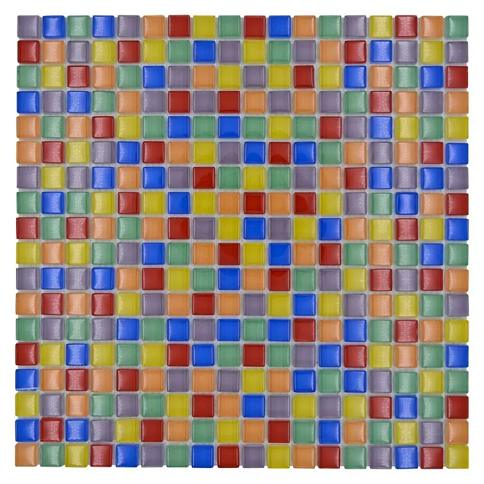 Mosaikfliese Quadrat Crystal XCM 8SE1501 - 30 x 30 cm, Mehrfarbig, Glänzend - Ansicht von oben