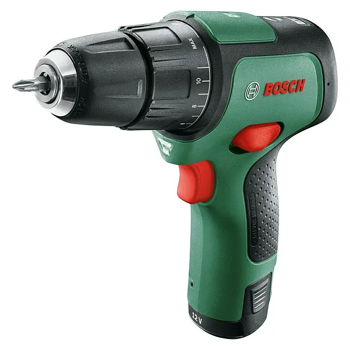 Bosch Akku-Schlagbohrschrauber EasyImpact 12 - 12 V, 1 Akku, 2 Ah, Leerlaufdrehzahl: 0 U/min - 1.300 U/min - Diagonale Ansicht