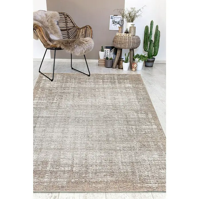 Teppich Campos - Beige, 190 x 133 cm, 100 % Polypropylen - Stimmungsaufnahme