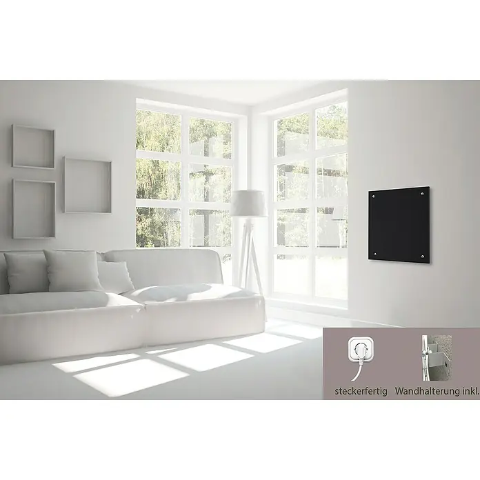 Admiral Infrarot-Glasheizkörper - 50 x 50 cm, 350 W, Schwarz - Stimmungsaufnahme