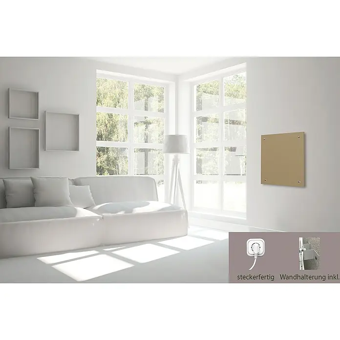 Admiral Infrarot-Glasheizkörper - 50 x 50 cm, 350 W, Beige/Grau - Stimmungsaufnahme