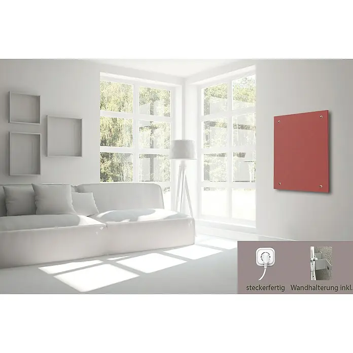 Admiral Infrarot-Glasheizkörper - 70 x 55 cm, 500 W, Rot - Stimmungsaufnahme