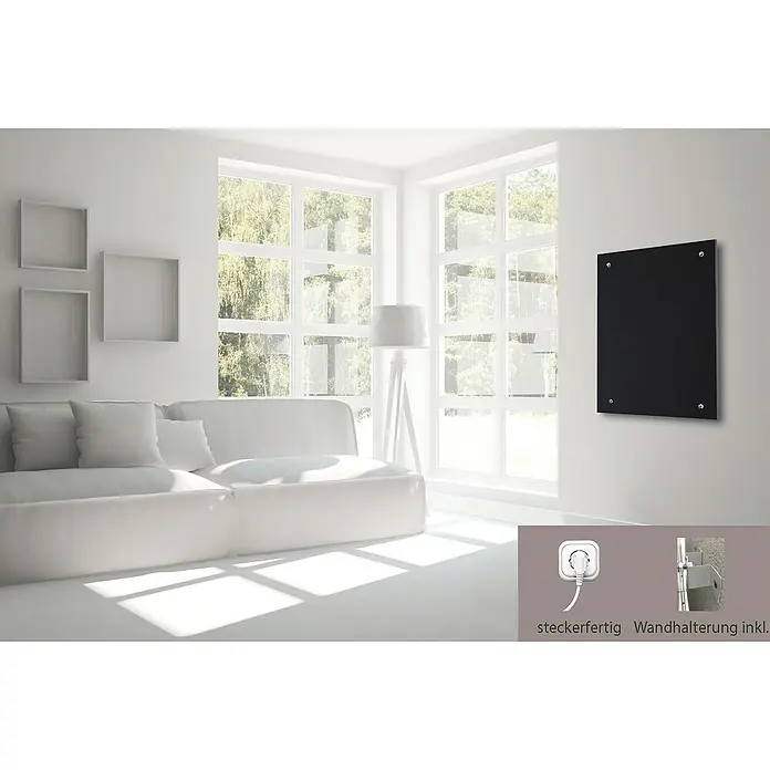 Admiral Infrarot-Glasheizkörper - 70 x 55 cm, 500 W, Schwarz - Stimmungsaufnahme