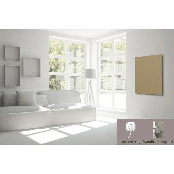 Admiral Infrarot-Glasheizkörper - 70 x 55 cm, 500 W, Beige/Grau - Stimmungsaufnahme