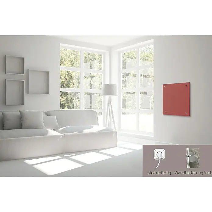 Admiral Infrarot-Glasheizkörper - 50 x 50 cm, 350 W, Rot - Stimmungsaufnahme