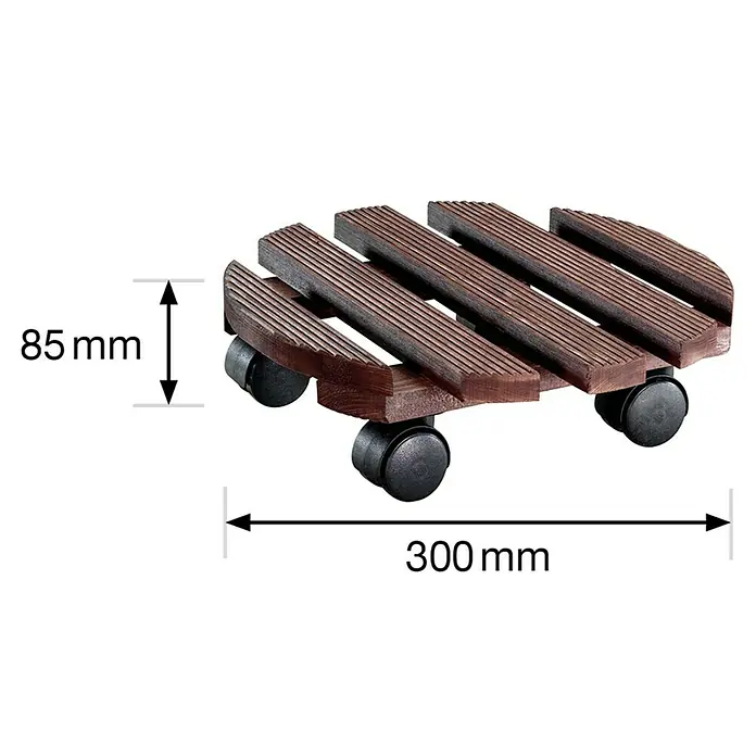 Gardol Pflanzenroller Andaluz - Palisander, Rund, Max. Belastung: 100 kg - Skizze