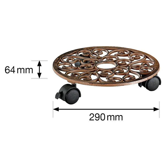 Gardol Pflanzenroller Ferrum - Rund, Max. Belastung: 50 kg - Skizze