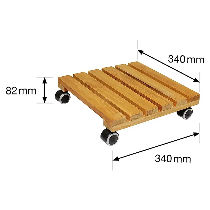 Gardol Pflanzenroller Classic Soft - Quadratisch, Erle, Max. Belastung: 100 kg - Skizze