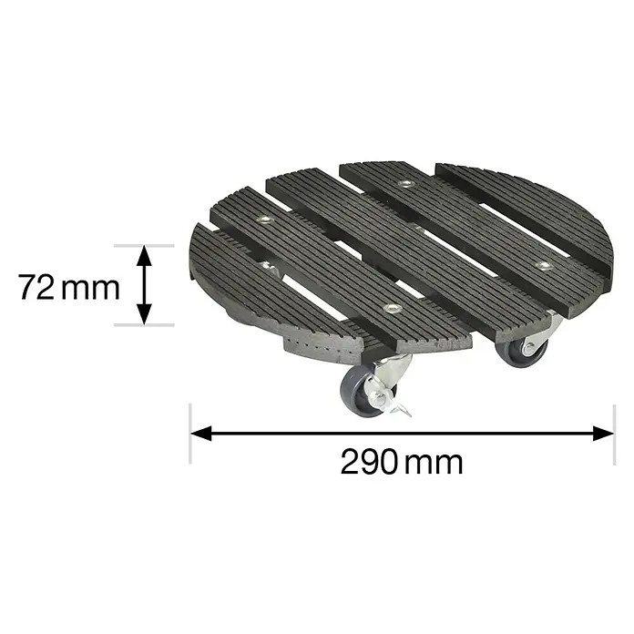 Gardol Pflanzenroller - 29 cm, WPC, Anthrazit, Max. Belastung: 100 kg - Skizze