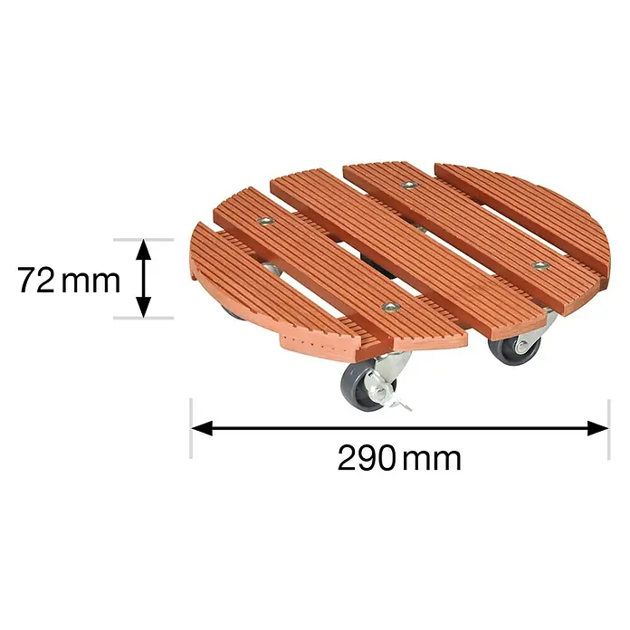 Gardol Pflanzenroller - 29 cm, WPC, Terracotta, Max. Belastung: 100 kg - Skizze