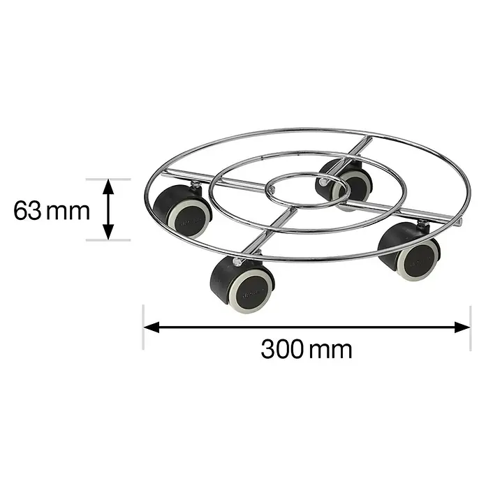Gardol Podložak za biljke s kotačićima Trend Soft - 30 cm, Maksimalna nosivost: 60 kg - Skica