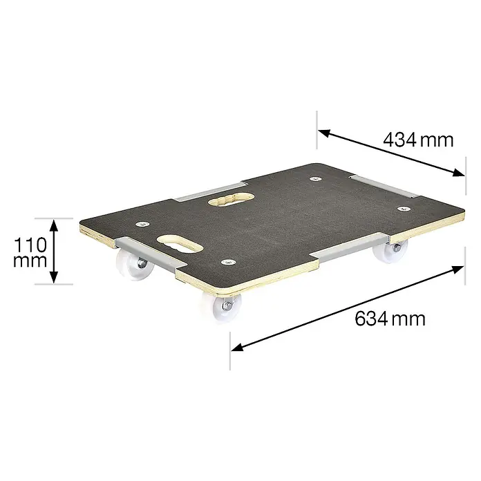Wagner System Transportni podložak sa kotačićima MM 1381 - D x Š x V: 640 x 440 x 100 mm, Nosivost: 250 kg - Skica