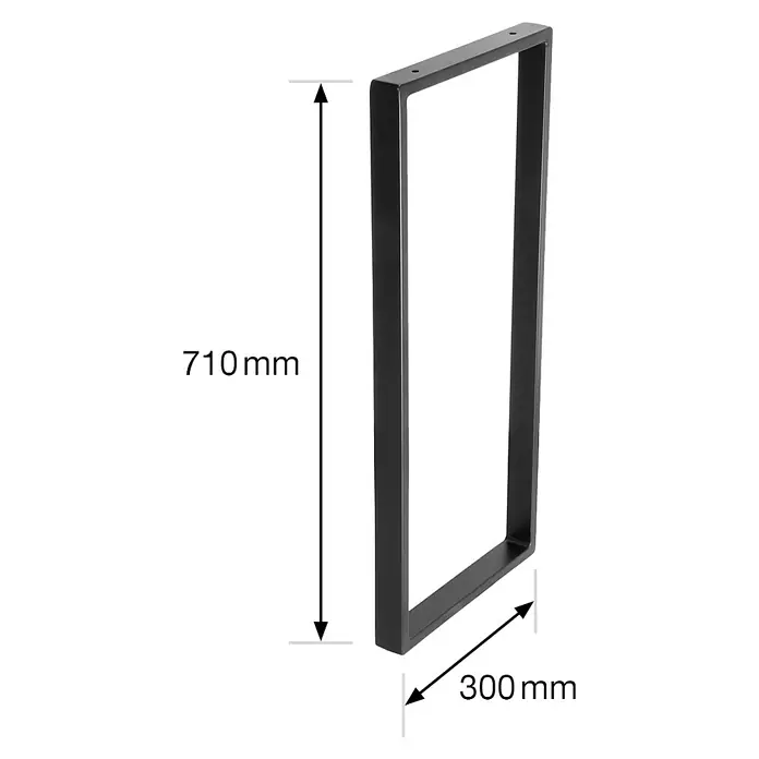 Wagner System Tischgestell - B x H: 300 x 710 mm, Stahl, Schwarz - Skizze