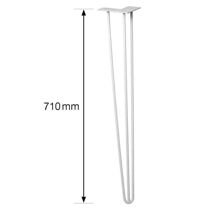 Wagner System Möbelfuß Hairpinlegs - Länge: 710 mm, Licht Grau, Stahl - Skizze