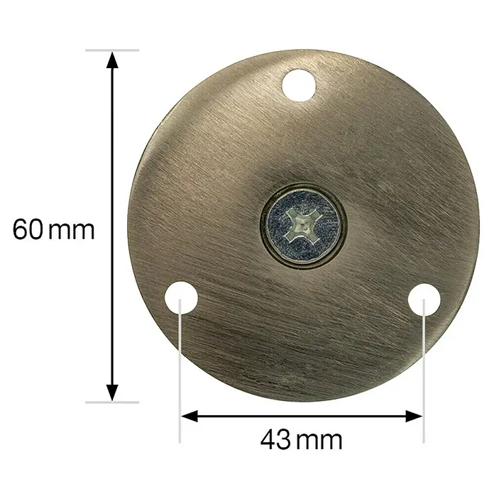 Wagner System Möbelfuß - Verstellbar: 100 -118 mm, Durchmesser: 38 mm, Stahl, Oberfläche: Gebürstet - Skizze