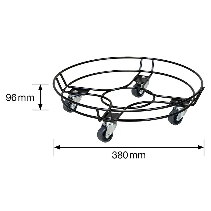 Gardol Pflanzenroller - Stahl, Schwarz, Max. Belastung: 100 kg - Skizze