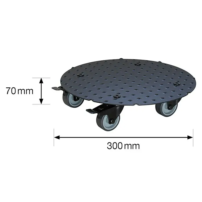 Gardol Pflanzenroller - Durchmesser: 30 cm, Aluminium, Schwarz, Max. Belastung: 150 kg - Skizze