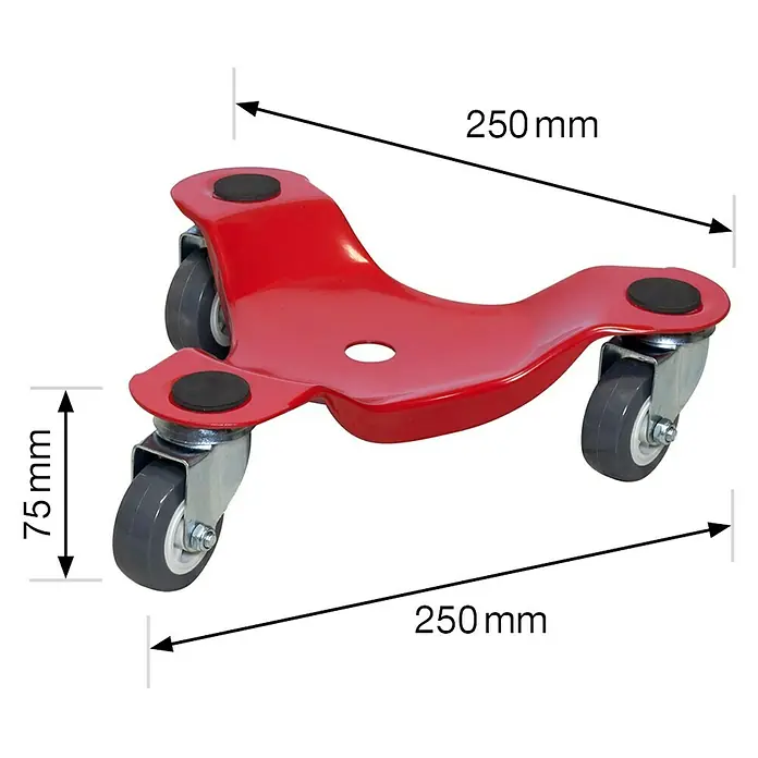 Wagner System Transportroller MM 1196 - L x B x H: 250 x 250 x 75 mm, Traglast: 100 kg - Skizze