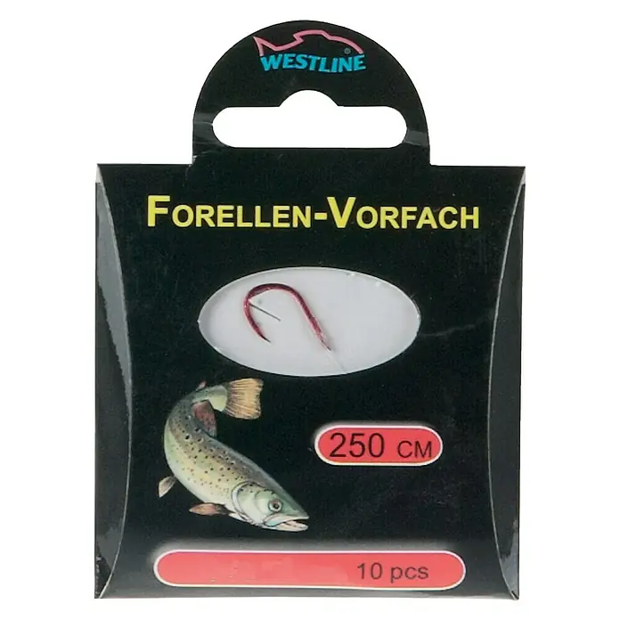 Westline Forellenvorfach - Größe Haken: 6, Ø x L: 0,25 mm x 250 cm, 10 Stk. - Vorderansicht