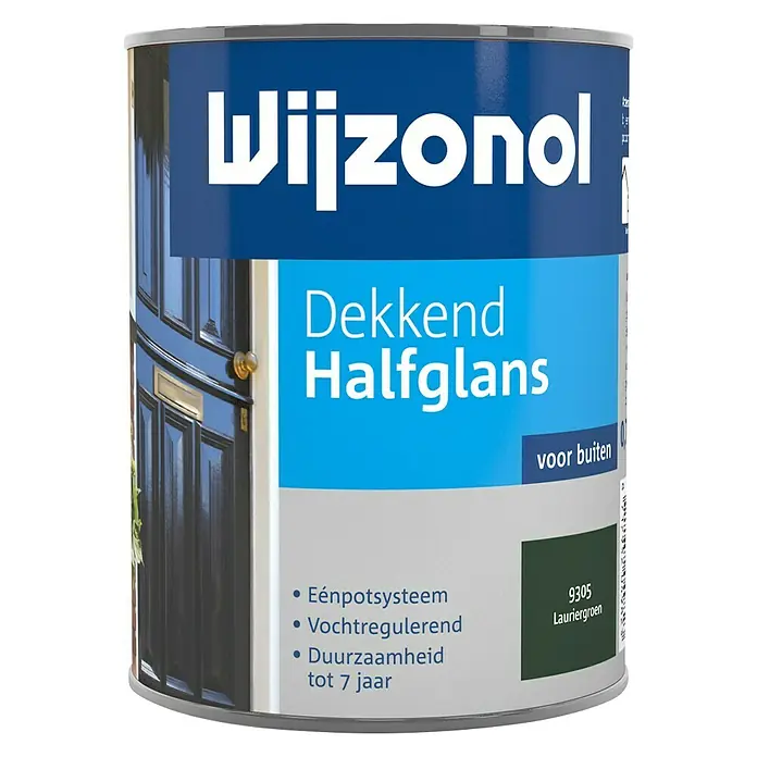 Wijzonol Kleurlak Dekkend Halfglans 9305 Lauriergroen - Lauriergroen, Zijdeglans - Vooraanzicht