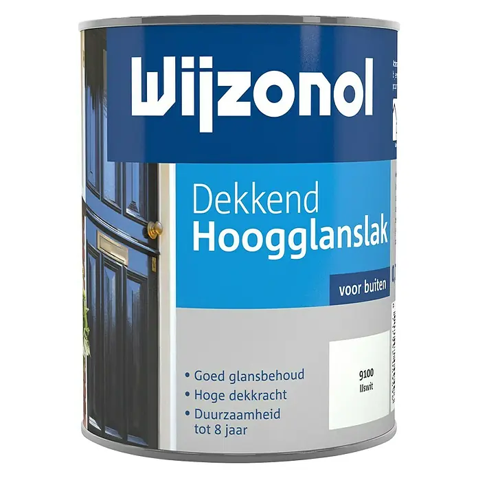 Wijzonol Kleurlak Dekkend Hoogglans 9100 IJswit - Ijswit, Hoogglans - Vooraanzicht