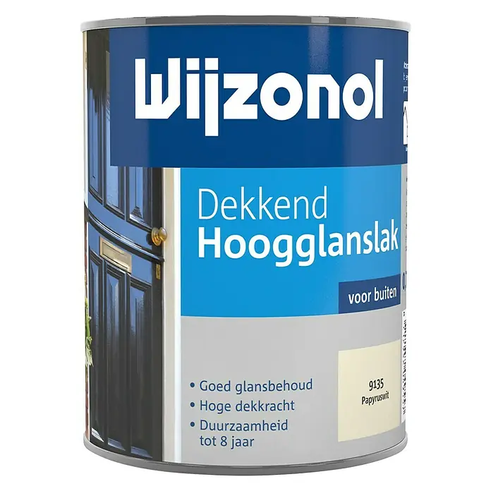 Wijzonol Kleurlak Dekkend Hoogglans 9135 Papyruswit - Papyruswit, Hoogglans - Vooraanzicht