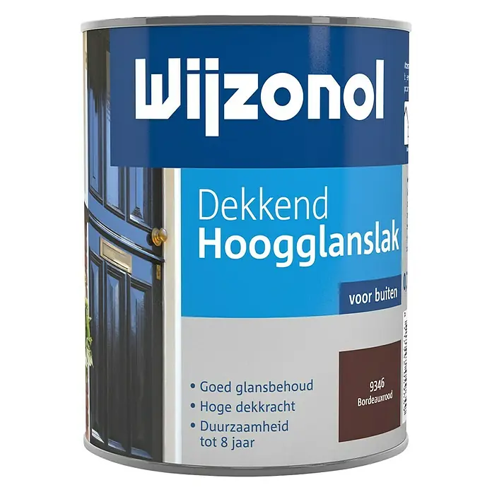 Wijzonol Kleurlak Dekkend Hoogglans 9346 Bordeauxrood - Bordeauxrood, Hoogglans - Vooraanzicht