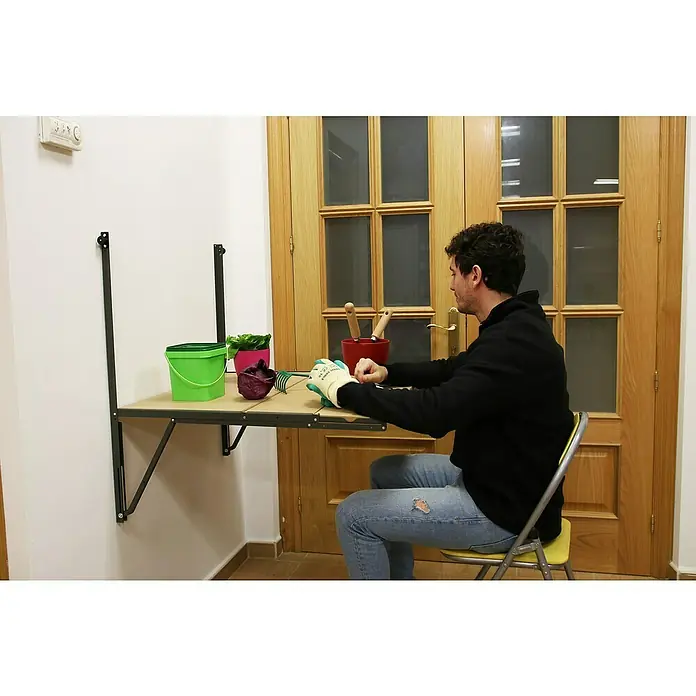 Simonrack Simonflex Estantería colgante - L x An x Al: 40 x 80 x 112,5 cm, Plegable, Antracita/Arce - Producto en uso