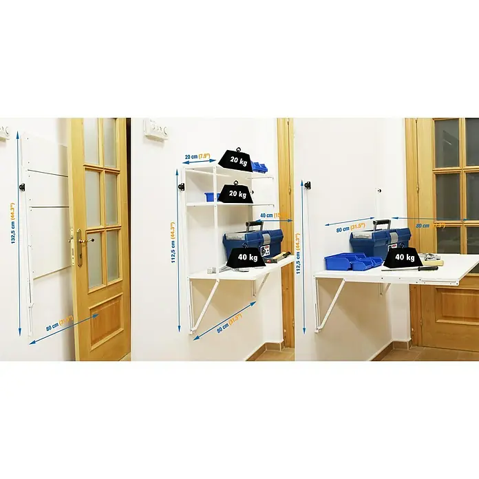 Simonrack Simonflex Hängeregal - L x B x H: 40 x 80 x 112,5 cm, Einklappbar, Weiß - Stimmungsaufnahme