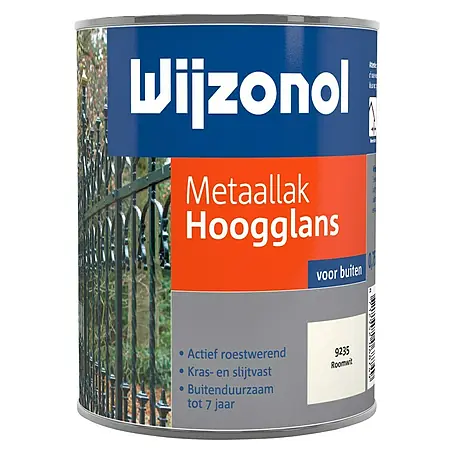 Wijzonol  Metaallak Hoogglans RAL 9235 Roomwit