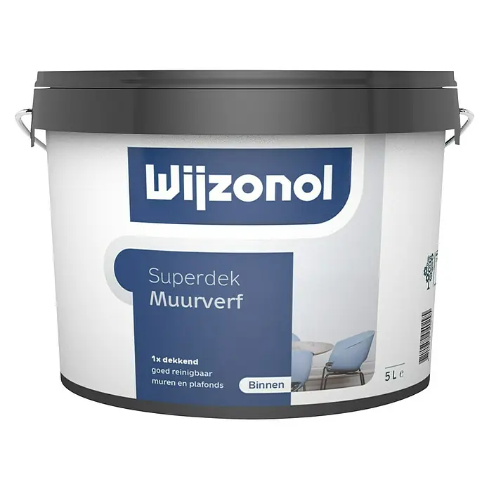 Wijzonol Muurverf Superdek - Zuiver wit, Mat - Vooraanzicht