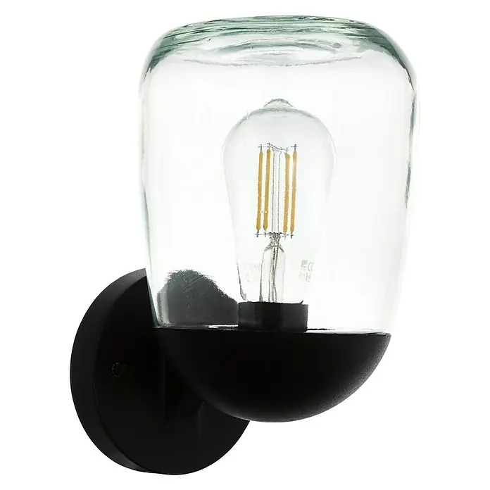 Eglo Donatori Aplique exterior - 60 W, Ø x Al: 15,5 x 26 cm, Negro, IP44 - Vista angular
