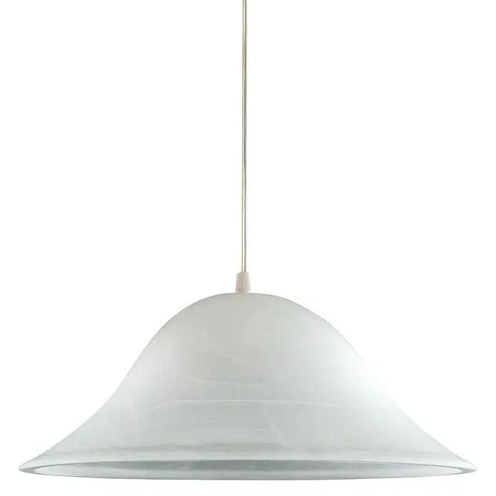 Lámpara colgante redonda Alabastro - 20 W, Ø x Al: 300 mm x 13 cm, Blanco, E27 - Vista frontal