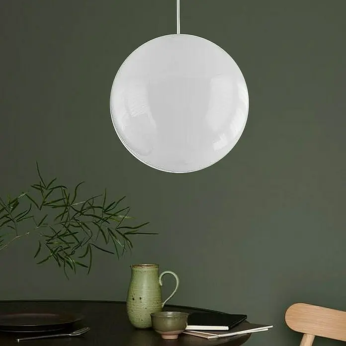 Lámpara colgante LED redonda bola Noel - 132 W, Ø x Al: 250 mm x 112 cm, Blanco, Blanco neutro - Foto ambiente