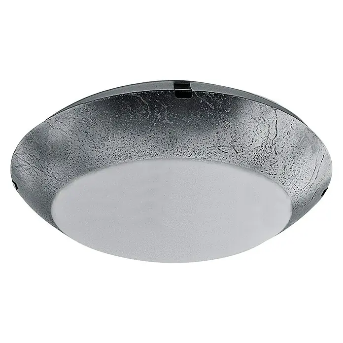Plafón LED redondo Cristal vin - 18 W, Ø x Al: 350 mm x 12 cm, Plateado, Blanco neutro - Vista ascendente