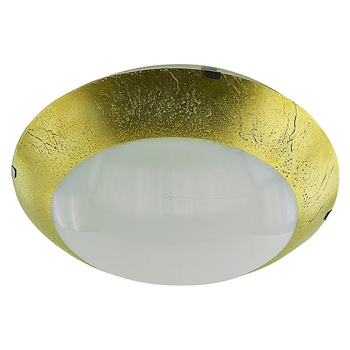 Plafón LED redondo Cristal vin - 12 W, Ø x Al: 250 mm x 8 cm, Oro, Blanco neutro - Vista ascendente