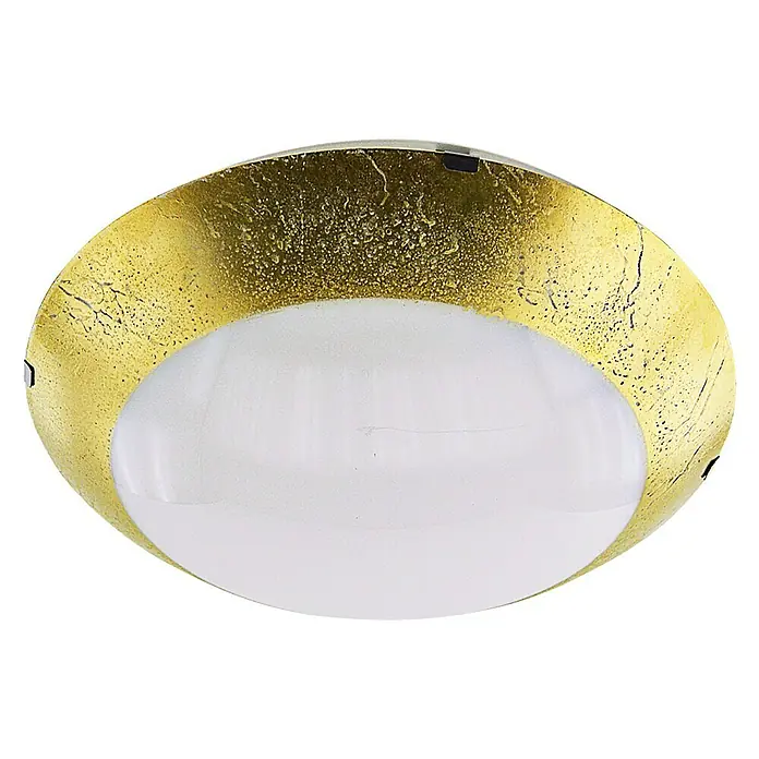 Plafón LED redondo Cristal vin - 18 W, Ø x Al: 350 mm x 12 cm, Oro, Blanco neutro - Vista ascendente