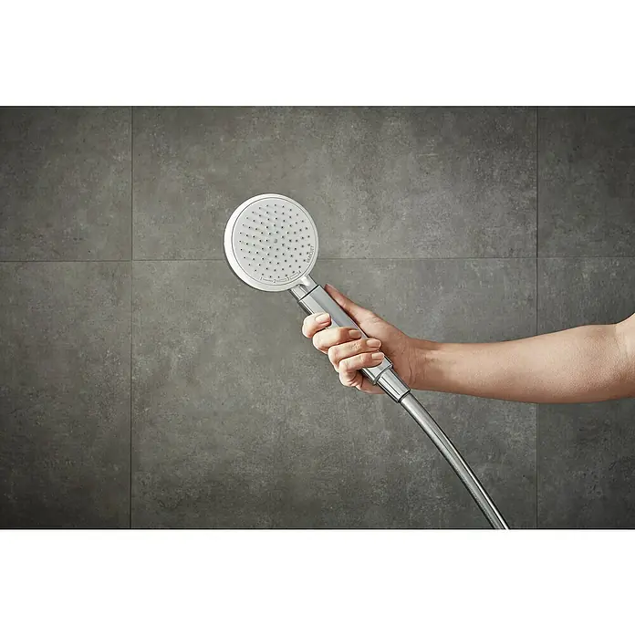 Hansgrohe Crometta Handbrause 100 Vario - Anzahl Funktionen: 4 Stk., Durchmesser: 10 cm, Chrom - Detailaufnahme