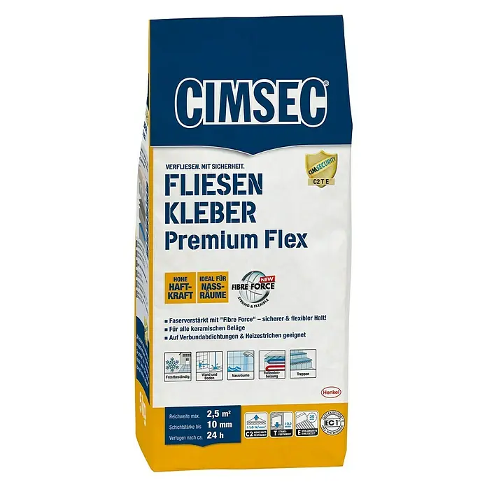 Cimsec Fliesenkleber Premium Flex - 5 kg - Vorderansicht