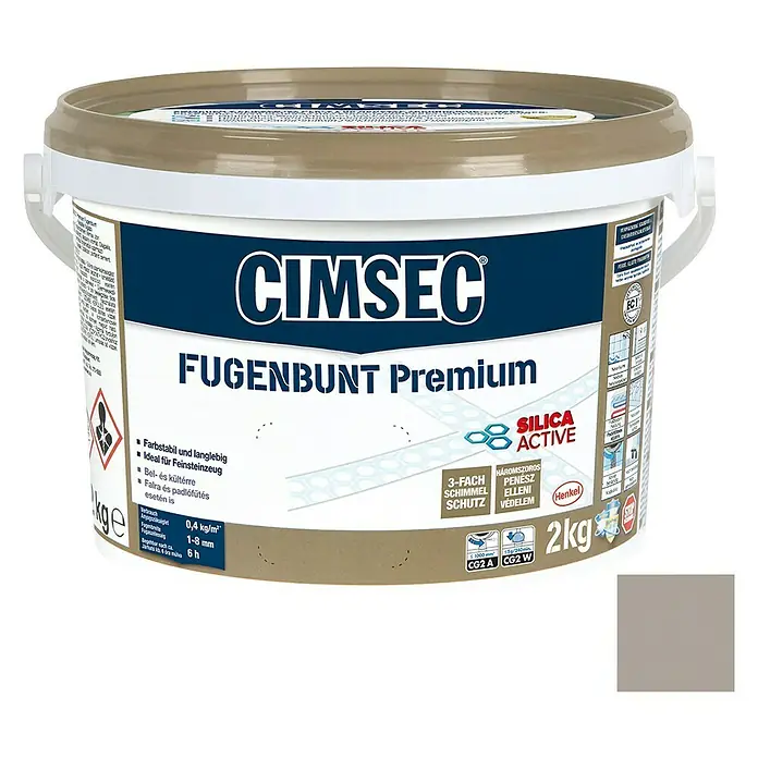 Cimsec Fugenmörtel Fugenbunt Premium - Zementgrau, 2 kg - Vorderansicht
