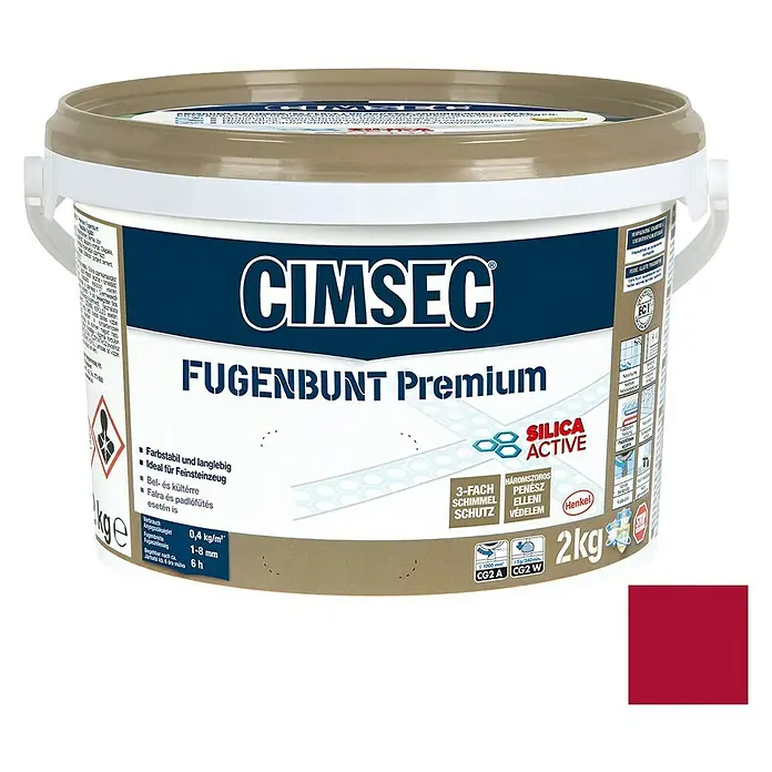 Cimsec Fugenmörtel Fugenbunt Premium - Signalrot, 2 kg - Vorderansicht