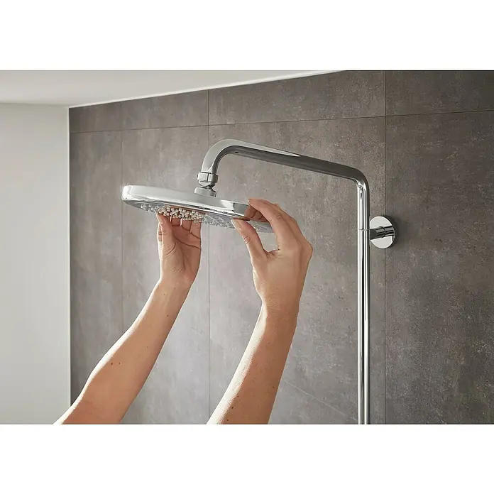 Hansgrohe Crometta Duschsystem E 240 - Mit Thermostatarmatur, Lochabstand: 103,4 cm, Anzahl Strahlarten: 2 Stk., Chrom - Anwendungsbeispiel