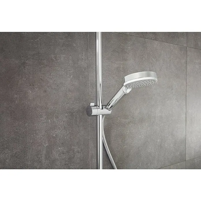 Hansgrohe Crometta Duschsystem E 240 - Mit Thermostatarmatur, Lochabstand: 103,4 cm, Anzahl Strahlarten: 2 Stk., Chrom - Detailaufnahme