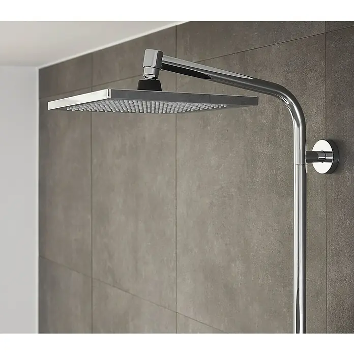 Hansgrohe Crometta Duschsystem E 240 - Mit Thermostatarmatur, Lochabstand: 103,4 cm, Anzahl Strahlarten: 2 Stk., Chrom - Detailaufnahme
