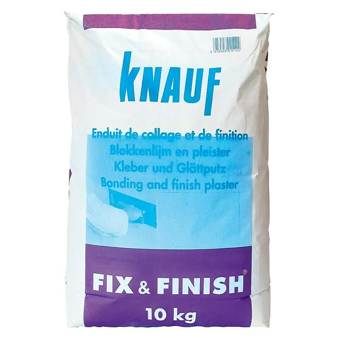 Knauf Afwerkpleister Fix & Finish gipsmortel 10 kg - 10 kg - Vooraanzicht
