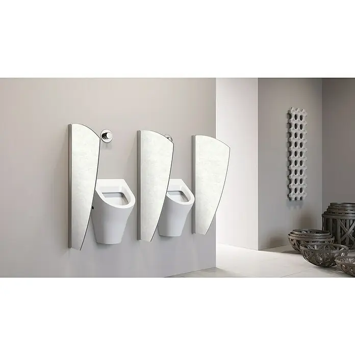 GEO Urinal-Trennwand Segel - 50 x 90 cm, Aluminium, Dekor: Marmor - Stimmungsaufnahme