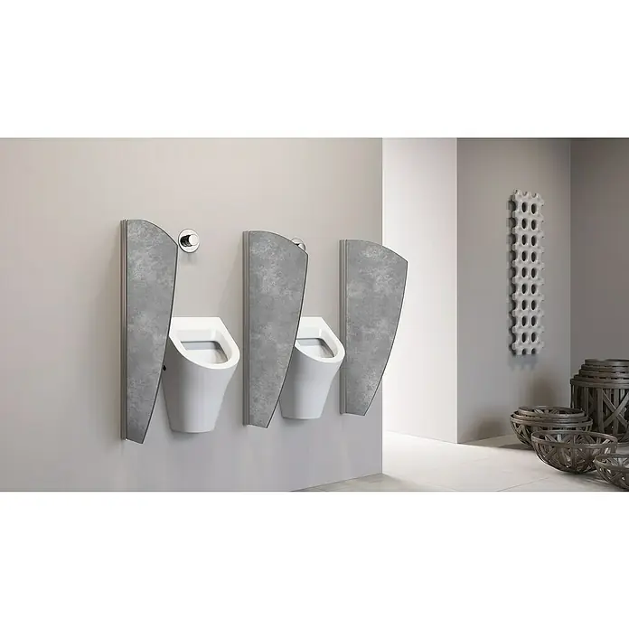 GEO Urinal-Trennwand Segel - 50 x 90 cm, Aluminium, Dekor: Villar - Stimmungsaufnahme