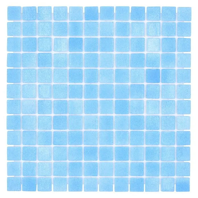 Mosaikfliese Eco Niebla VP501PAT - 31,6 x 31,6 cm, Türkis, Matt - Draufsicht