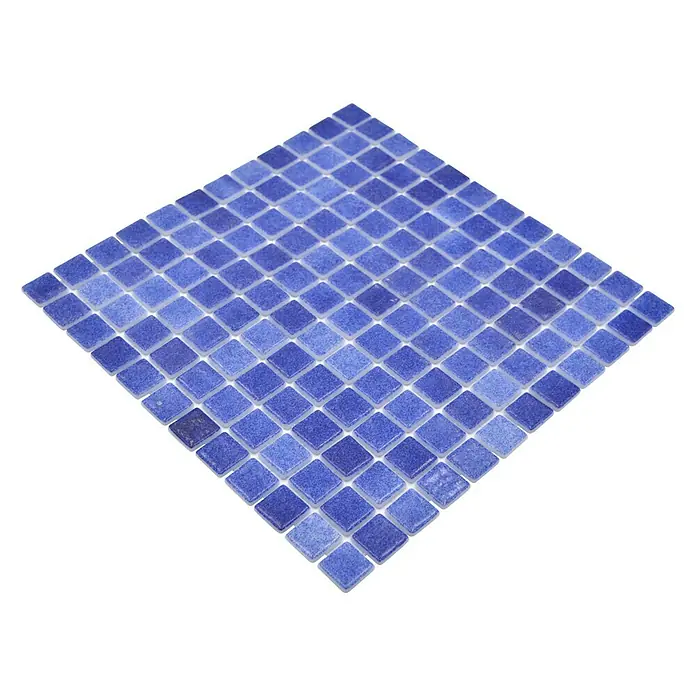 Mosaikfliese Eco Niebla VP508PAT - 31,6 x 31,6 cm, Navy-Blau, Matt - Diagonale Ansicht